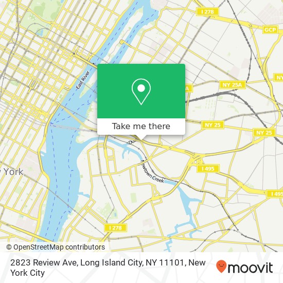 Mapa de 2823 Review Ave, Long Island City, NY 11101