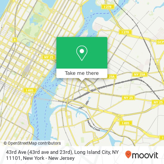 Mapa de 43rd Ave (43rd ave and 23rd), Long Island City, NY 11101