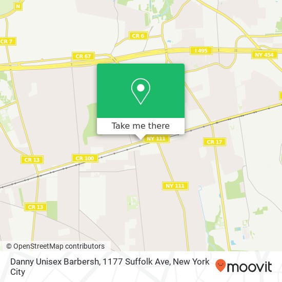 Mapa de Danny Unisex Barbersh, 1177 Suffolk Ave