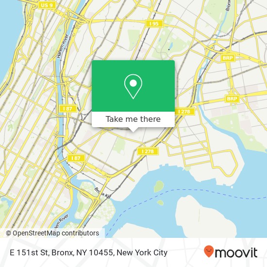 Mapa de E 151st St, Bronx, NY 10455