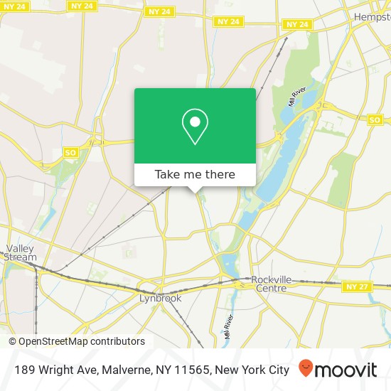 Mapa de 189 Wright Ave, Malverne, NY 11565