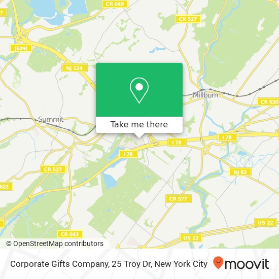 Mapa de Corporate Gifts Company, 25 Troy Dr