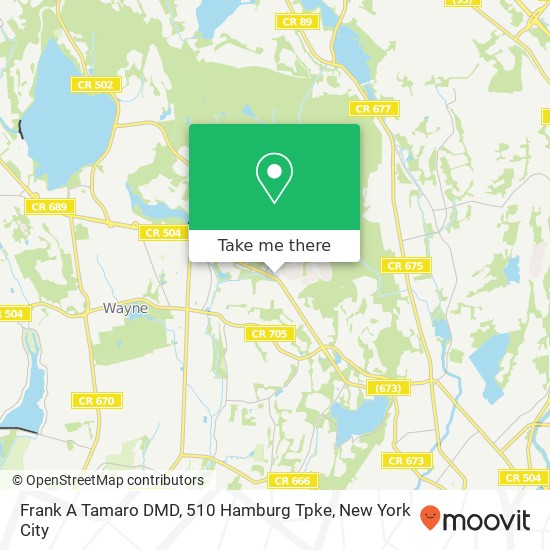 Mapa de Frank A Tamaro DMD, 510 Hamburg Tpke