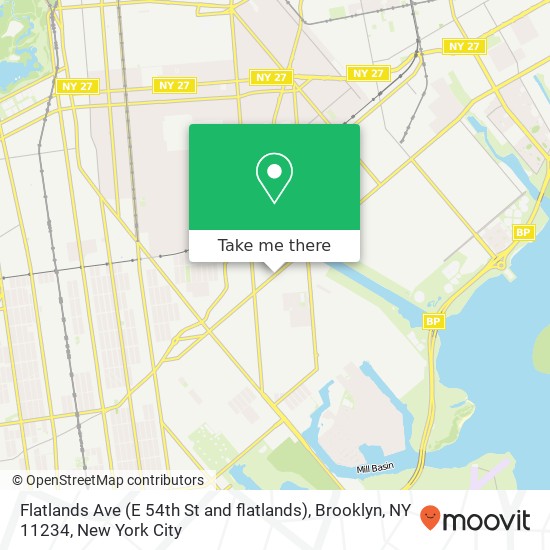 Mapa de Flatlands Ave (E 54th St and flatlands), Brooklyn, NY 11234