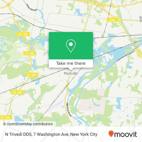 N Trivedi DDS, 7 Washington Ave map