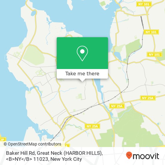 Baker Hill Rd, Great Neck (HARBOR HILLS), <B>NY< / B> 11023 map