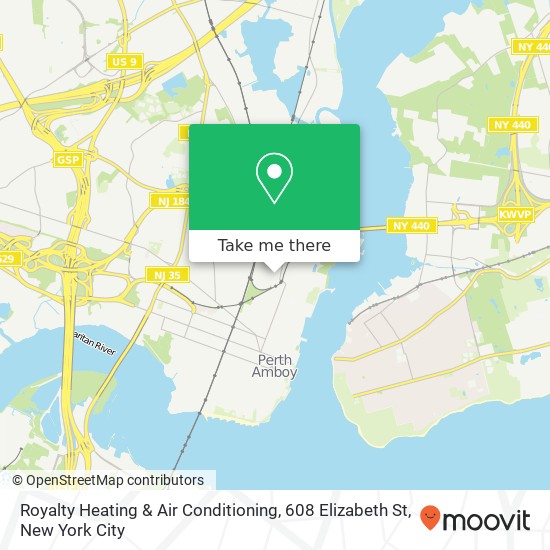 Mapa de Royalty Heating & Air Conditioning, 608 Elizabeth St