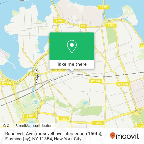 Roosevelt Ave (roosevelt ave intersection 150th), Flushing (ny), NY 11354 map