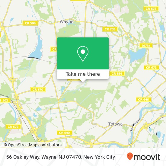 Mapa de 56 Oakley Way, Wayne, NJ 07470