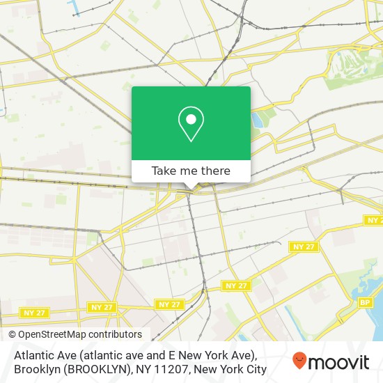 Mapa de Atlantic Ave (atlantic ave and E New York Ave), Brooklyn (BROOKLYN), NY 11207