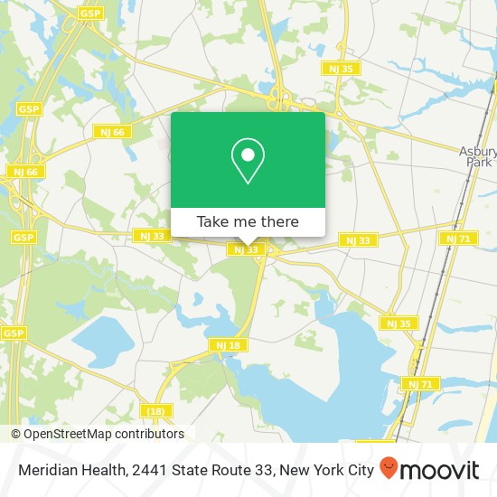 Mapa de Meridian Health, 2441 State Route 33