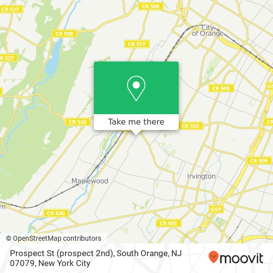 Mapa de Prospect St (prospect 2nd), South Orange, NJ 07079