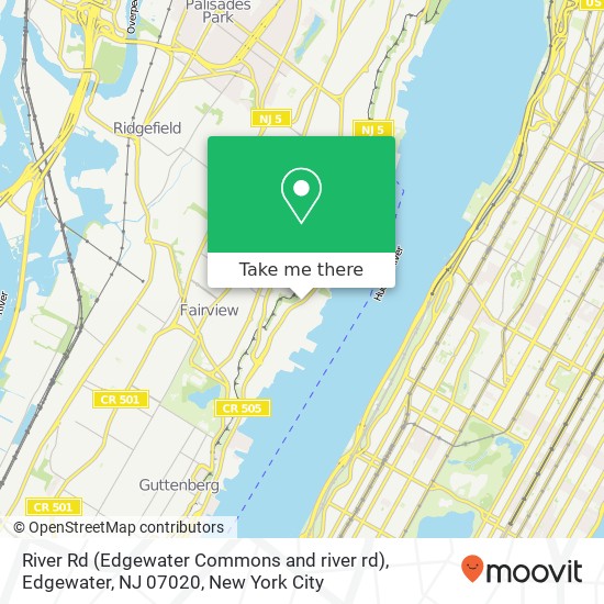 Mapa de River Rd (Edgewater Commons and river rd), Edgewater, NJ 07020
