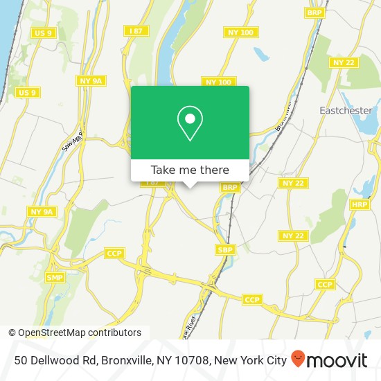 50 Dellwood Rd, Bronxville, NY 10708 map