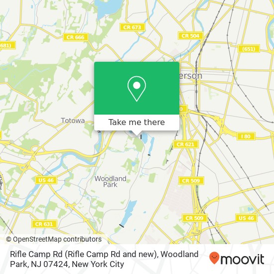 Mapa de Rifle Camp Rd (Rifle Camp Rd and new), Woodland Park, NJ 07424