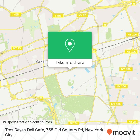 Mapa de Tres Reyes Deli Cafe, 755 Old Country Rd