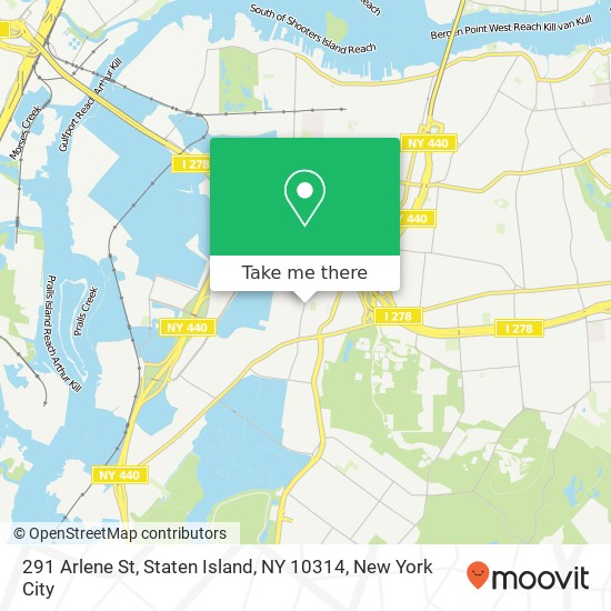 Mapa de 291 Arlene St, Staten Island, NY 10314