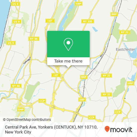 Mapa de Central Park Ave, Yonkers (CENTUCK), NY 10710