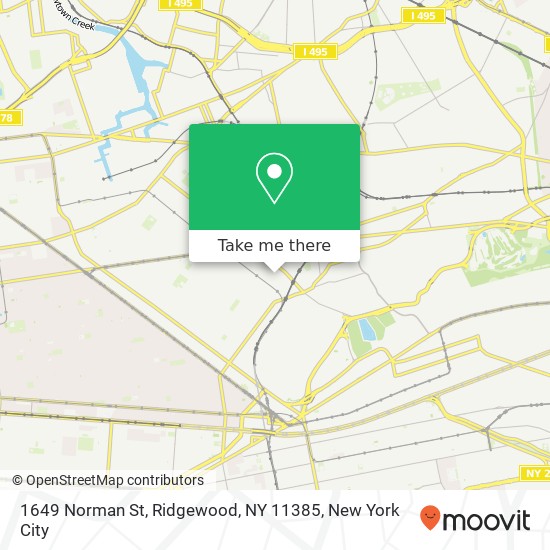 Mapa de 1649 Norman St, Ridgewood, NY 11385
