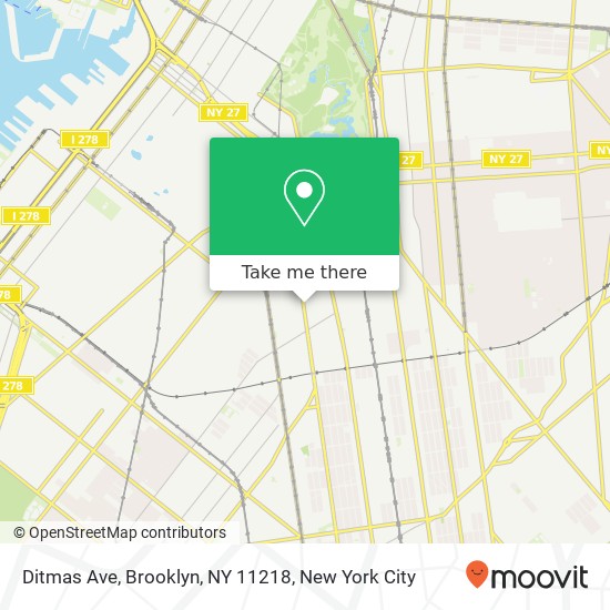 Mapa de Ditmas Ave, Brooklyn, NY 11218