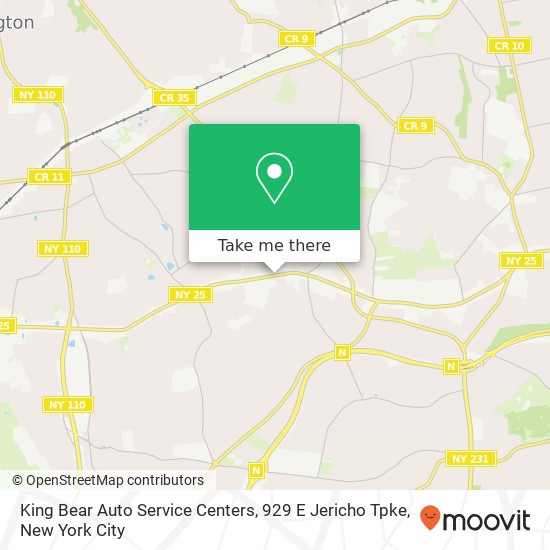 Mapa de King Bear Auto Service Centers, 929 E Jericho Tpke