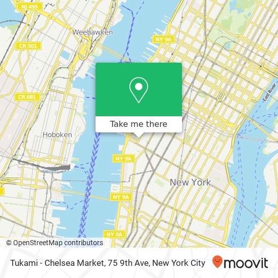 Mapa de Tukami - Chelsea Market, 75 9th Ave