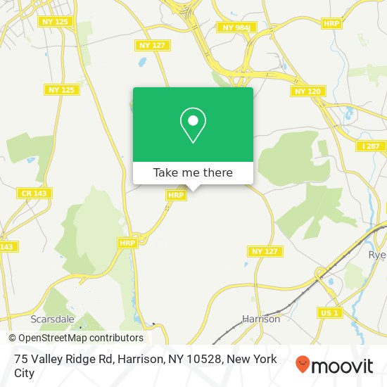 Mapa de 75 Valley Ridge Rd, Harrison, NY 10528