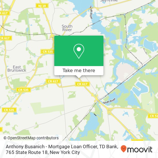 Anthony Busanich - Mortgage Loan Officer, TD Bank, 765 State Route 18 map