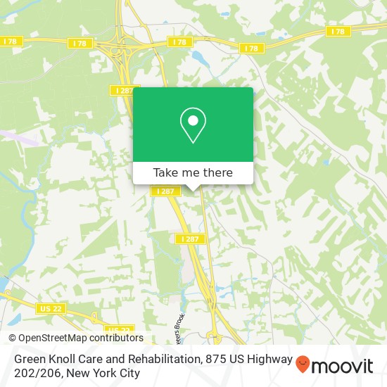 Mapa de Green Knoll Care and Rehabilitation, 875 US Highway 202 / 206