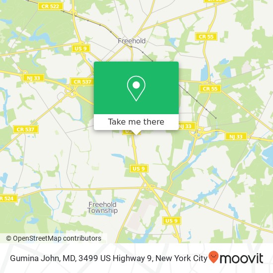 Gumina John, MD, 3499 US Highway 9 map
