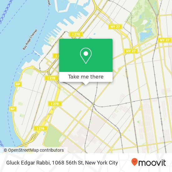 Gluck Edgar Rabbi, 1068 56th St map