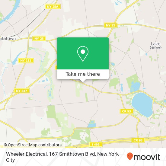 Mapa de Wheeler Electrical, 167 Smithtown Blvd