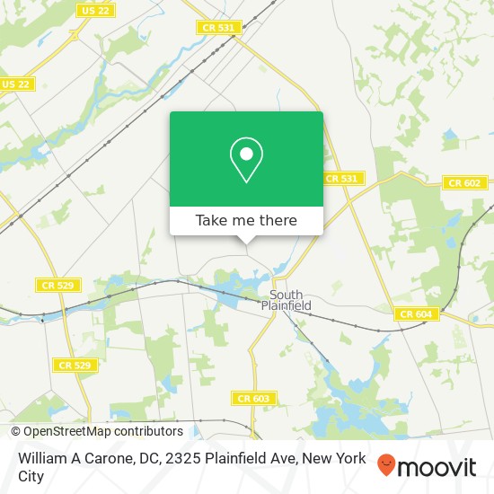 William A Carone, DC, 2325 Plainfield Ave map