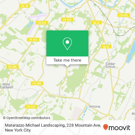 Mapa de Matarazzo Michael Landscaping, 228 Mountain Ave