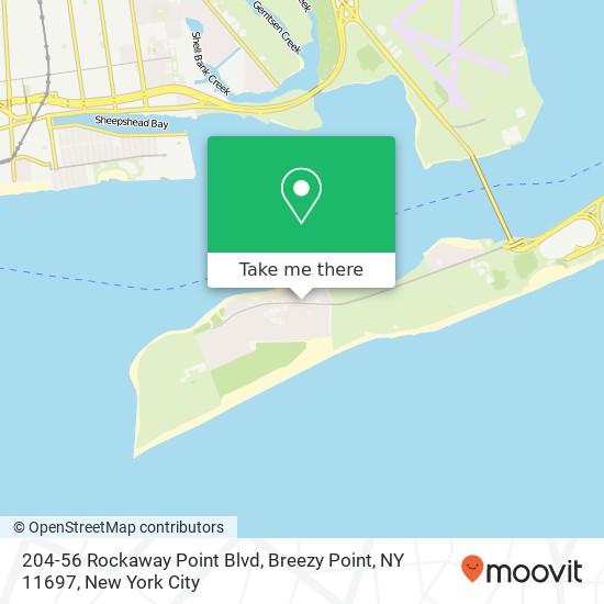 Mapa de 204-56 Rockaway Point Blvd, Breezy Point, NY 11697