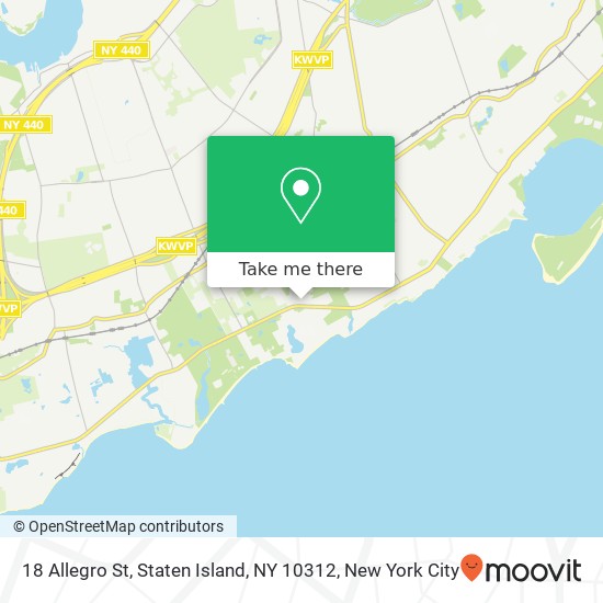 Mapa de 18 Allegro St, Staten Island, NY 10312