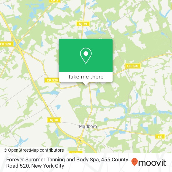 Mapa de Forever Summer Tanning and Body Spa, 455 County Road 520