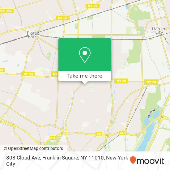 Mapa de 808 Cloud Ave, Franklin Square, NY 11010