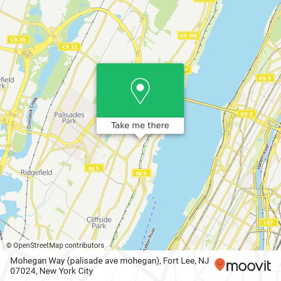 Mohegan Way (palisade ave mohegan), Fort Lee, NJ 07024 map