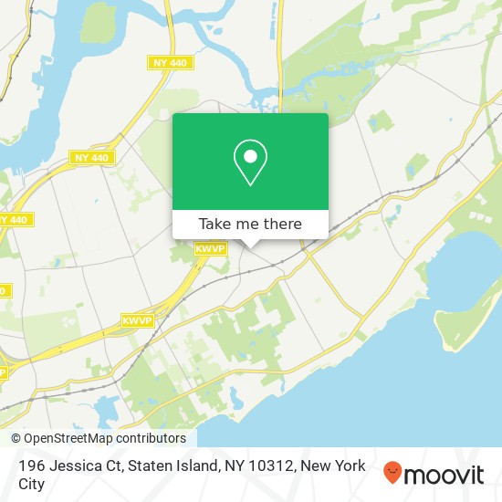 Mapa de 196 Jessica Ct, Staten Island, NY 10312