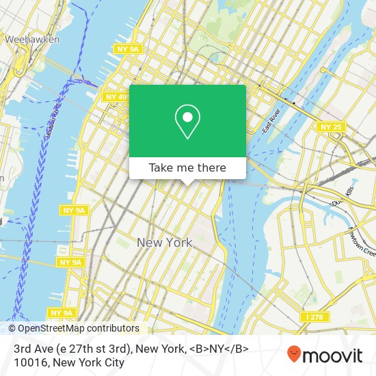 3rd Ave (e 27th st 3rd), New York, <B>NY< / B> 10016 map