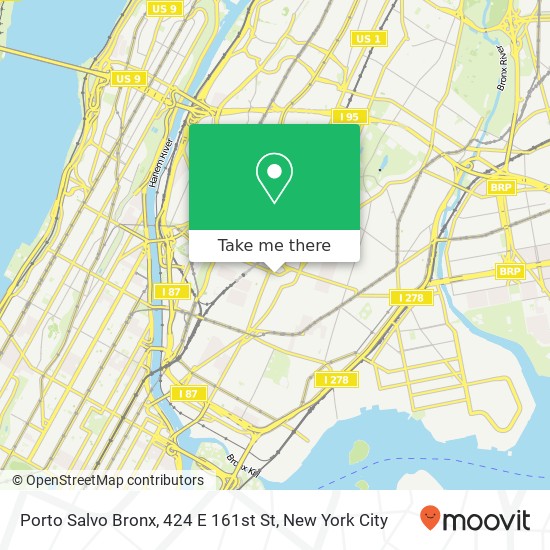 Mapa de Porto Salvo Bronx, 424 E 161st St