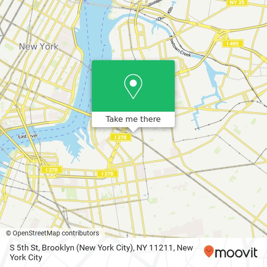 S 5th St, Brooklyn (New York City), NY 11211 map