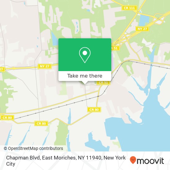 Mapa de Chapman Blvd, East Moriches, NY 11940