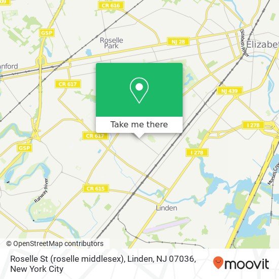 Roselle St (roselle middlesex), Linden, NJ 07036 map