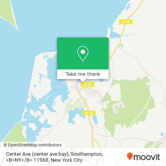 Mapa de Center Ave (center ave bay), Southampton, <B>NY< / B> 11968