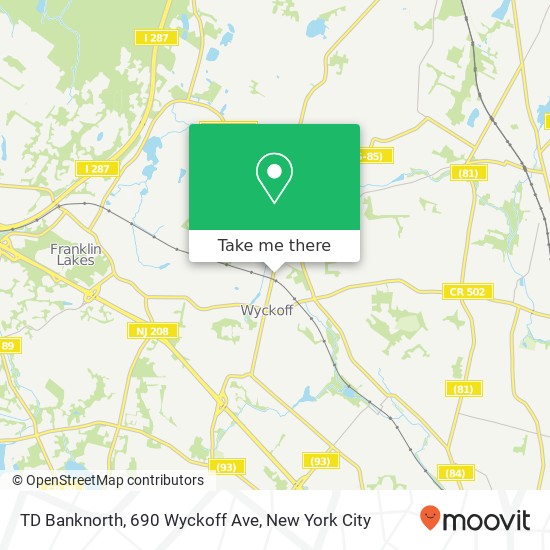 Mapa de TD Banknorth, 690 Wyckoff Ave