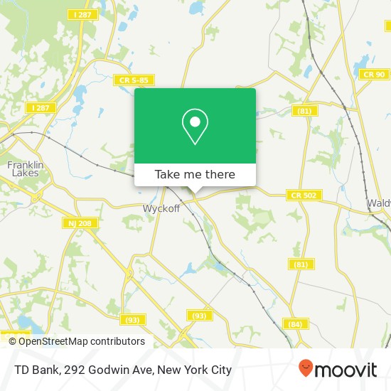 Mapa de TD Bank, 292 Godwin Ave
