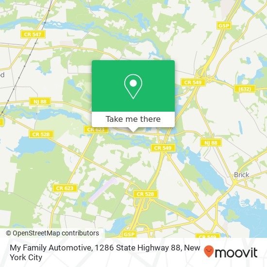 Mapa de My Family Automotive, 1286 State Highway 88