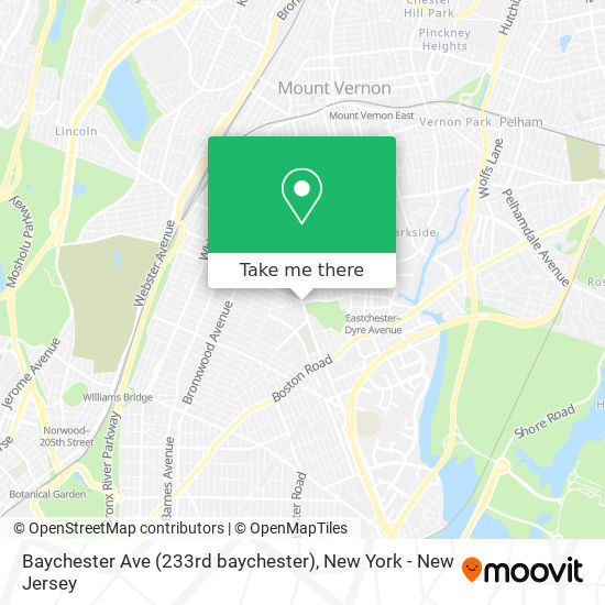 Baychester Ave (233rd baychester) map